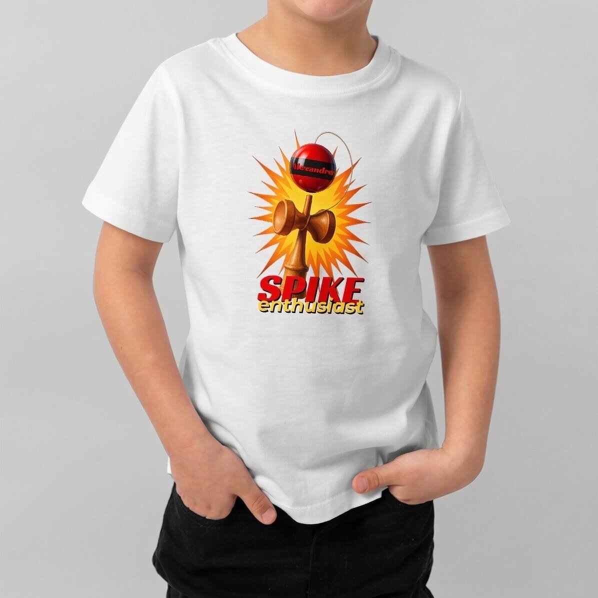 T-shirt en coton pour enfants personnalisé avec un texte - Spike Enthusiast