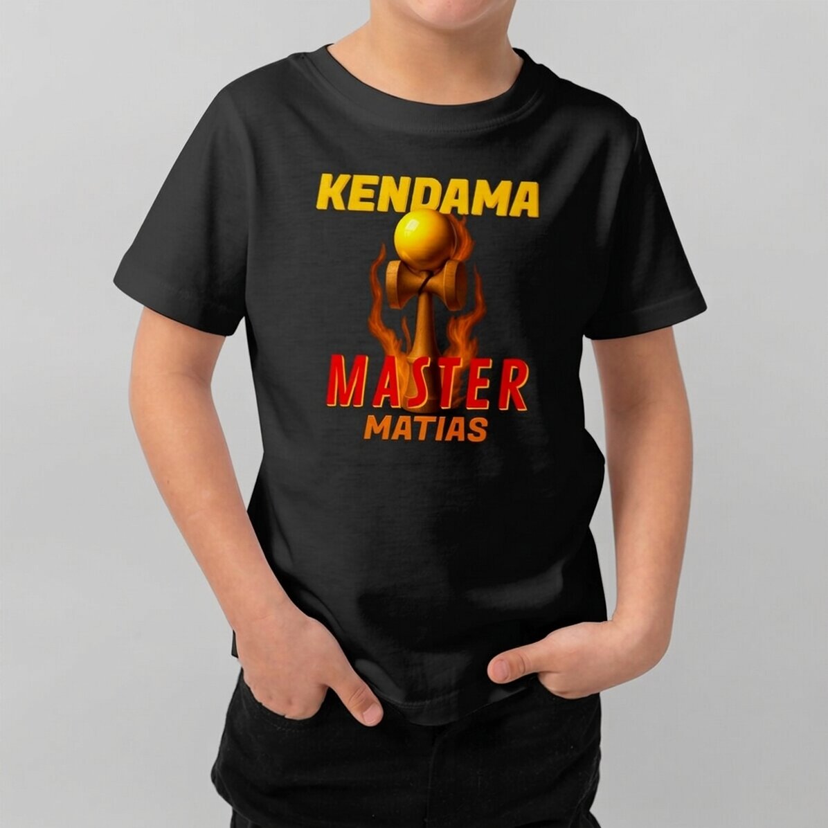 T-shirt en coton pour enfants personnalisé avec un texte - Kendama Master