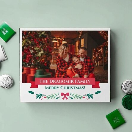Boîte de bonbons personnalisée avec une photo et un texte - Joyeux Noël !