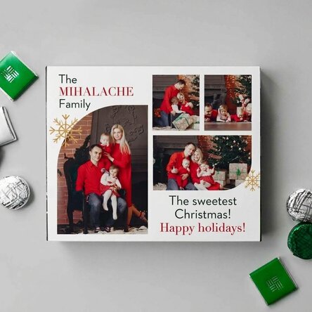Boîte de bonbons personnalisée avec 4 photos et un texte - Noël