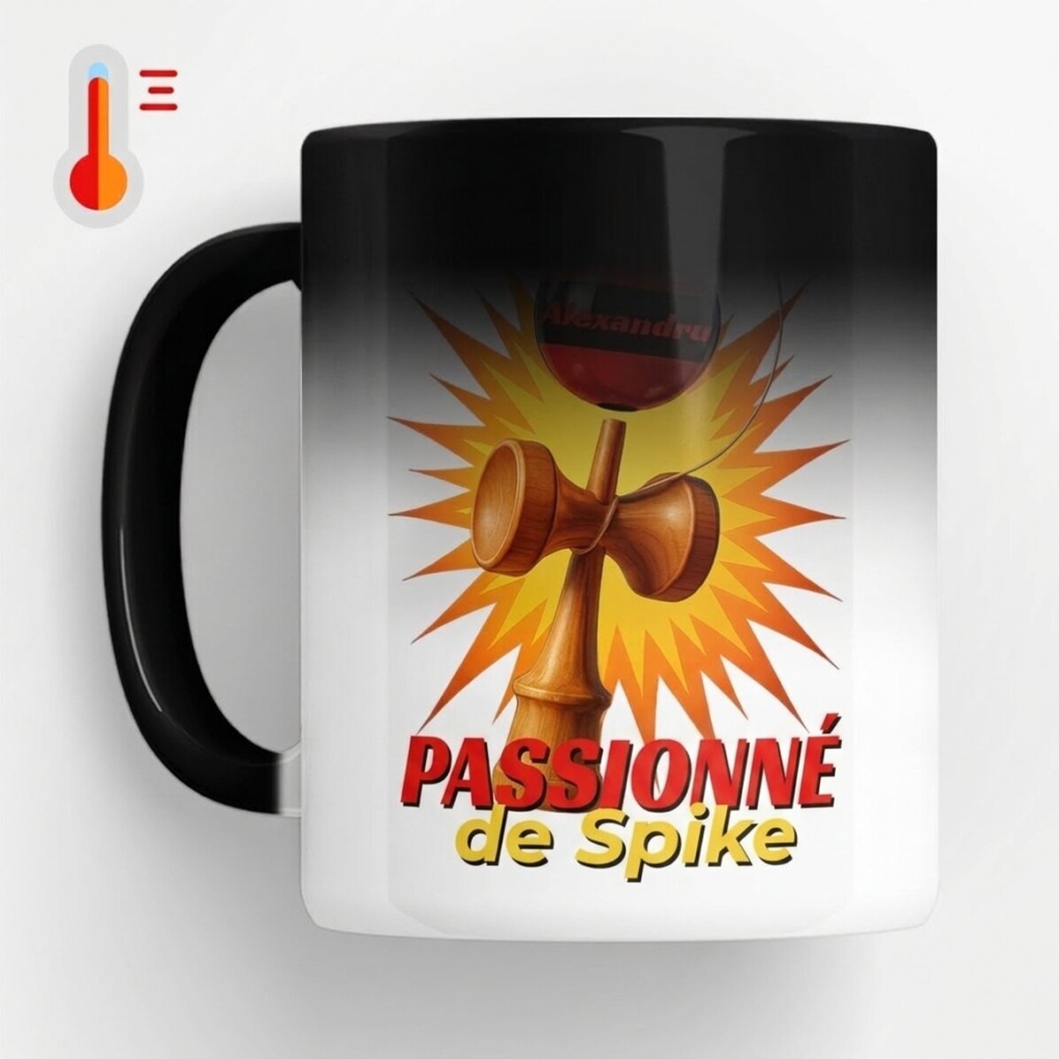 Tasse thermosensible personnalisée avec texte - Spike Enthusiast