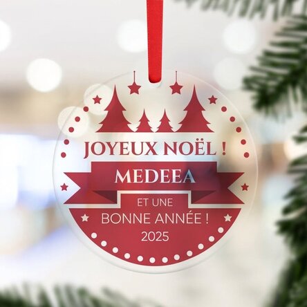 Décoration ronde personnalisée avec message - Noël