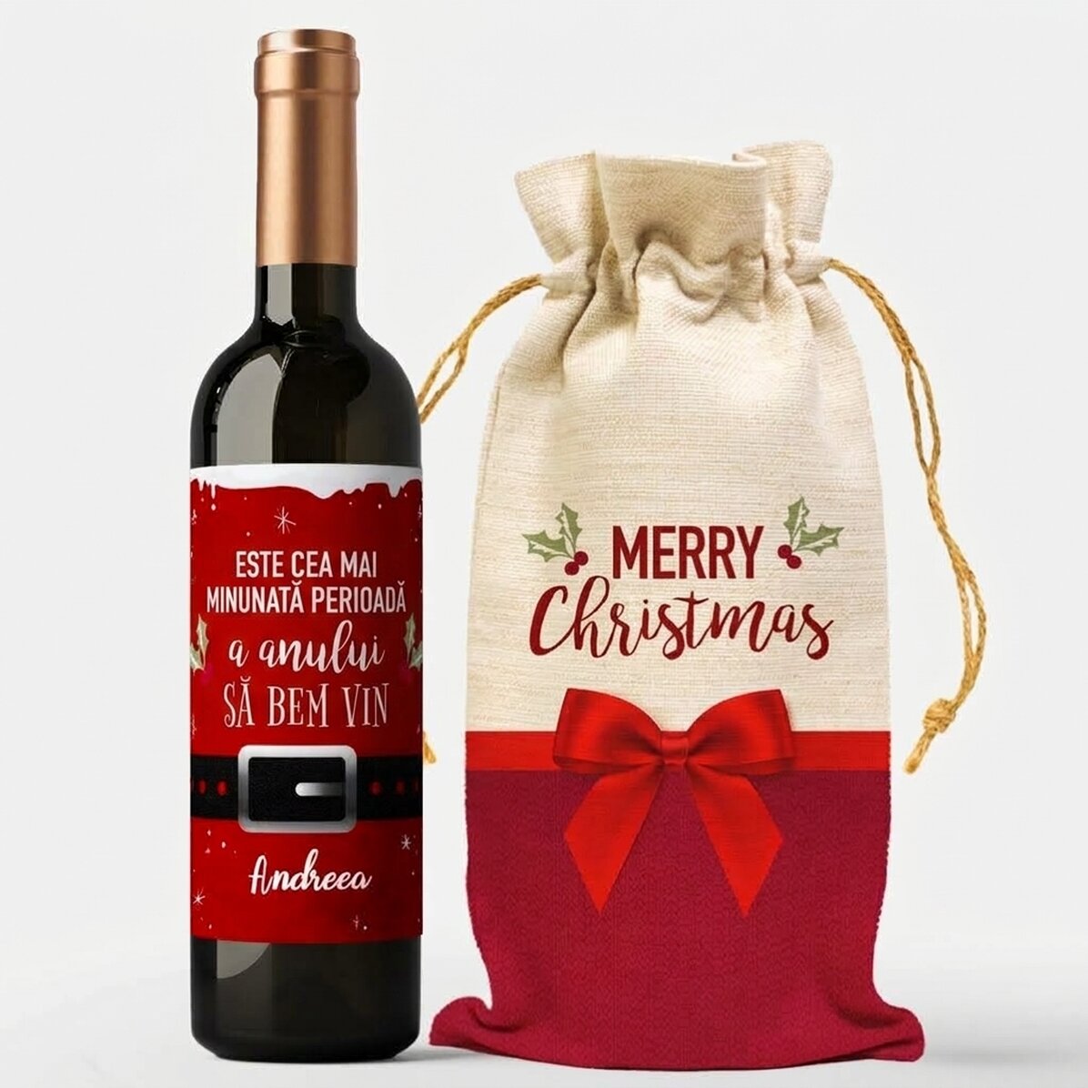 Coffret cadeau avec vin personnalisé - Wonderful time