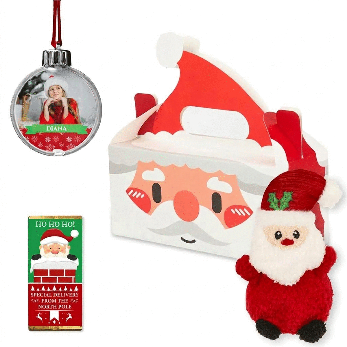 Coffret cadeau avec boule de Noël personnalisée - Père Noël