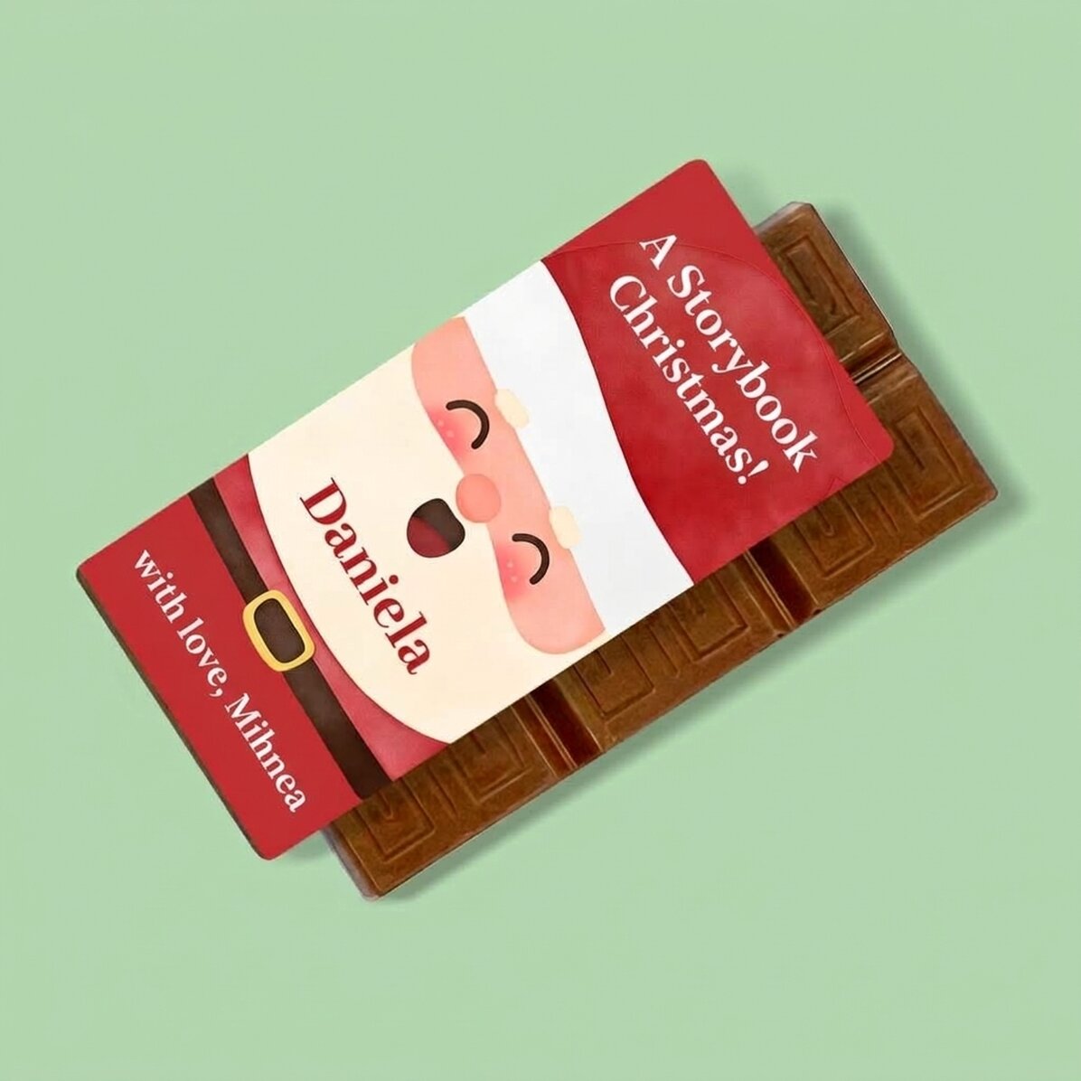 Mini-tablette de chocolat personnalisée avec un message - Père Noël