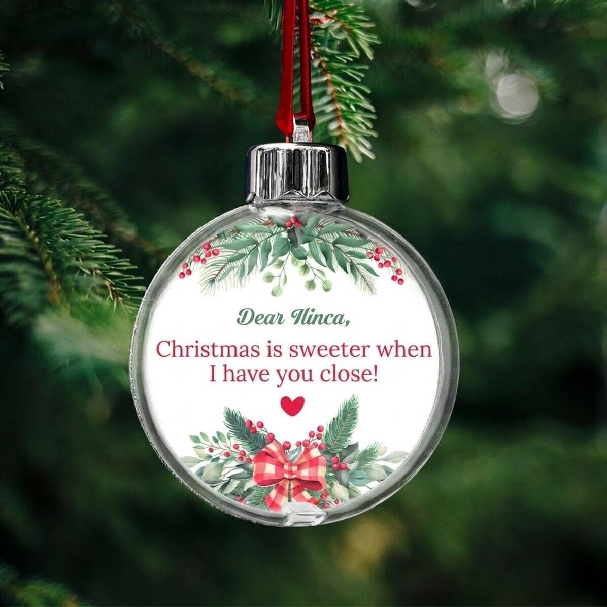 Boule de Noël personnalisée avec message - Noël