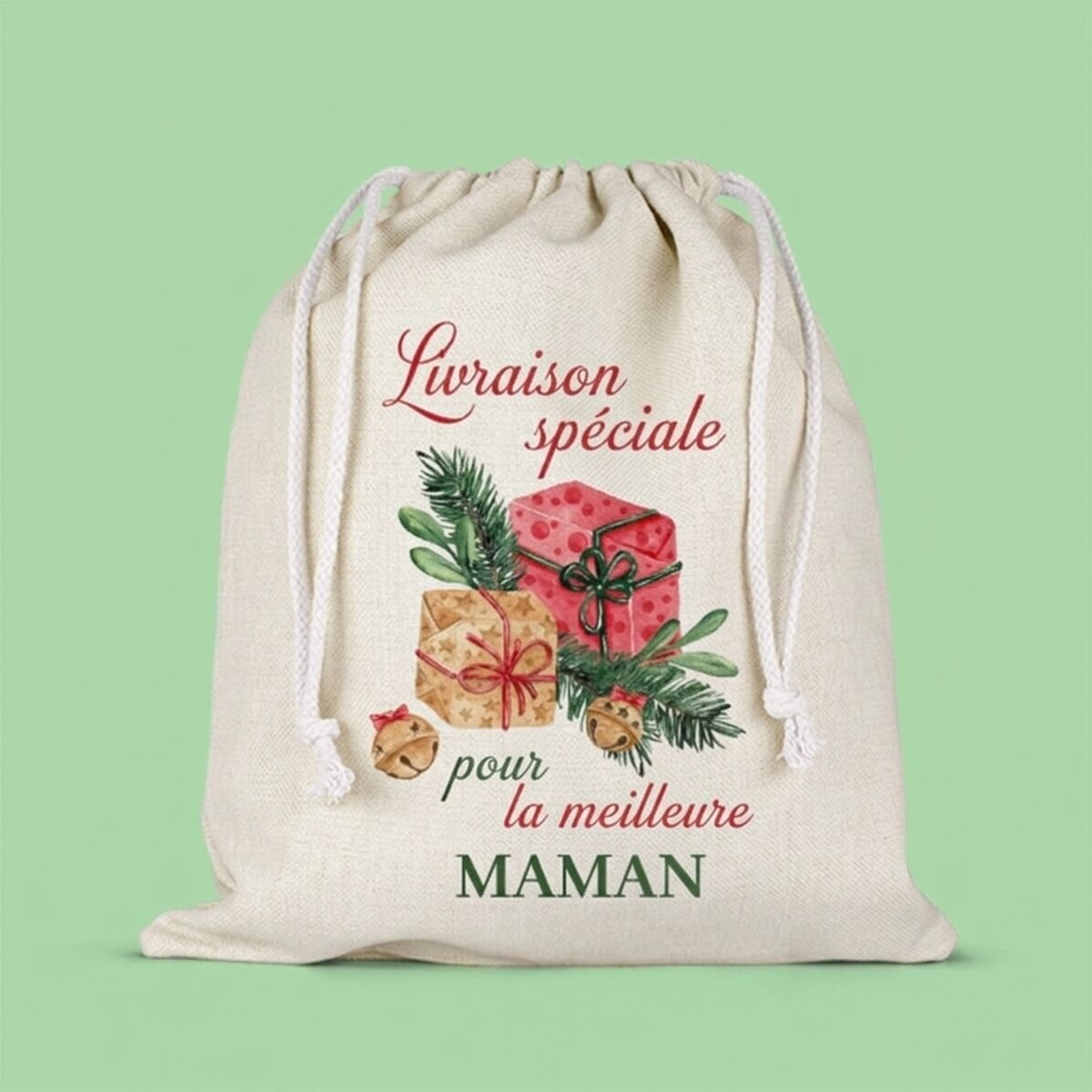 Petit sac cadeau moyen personnalisé avec un texte - Livraison spéciale