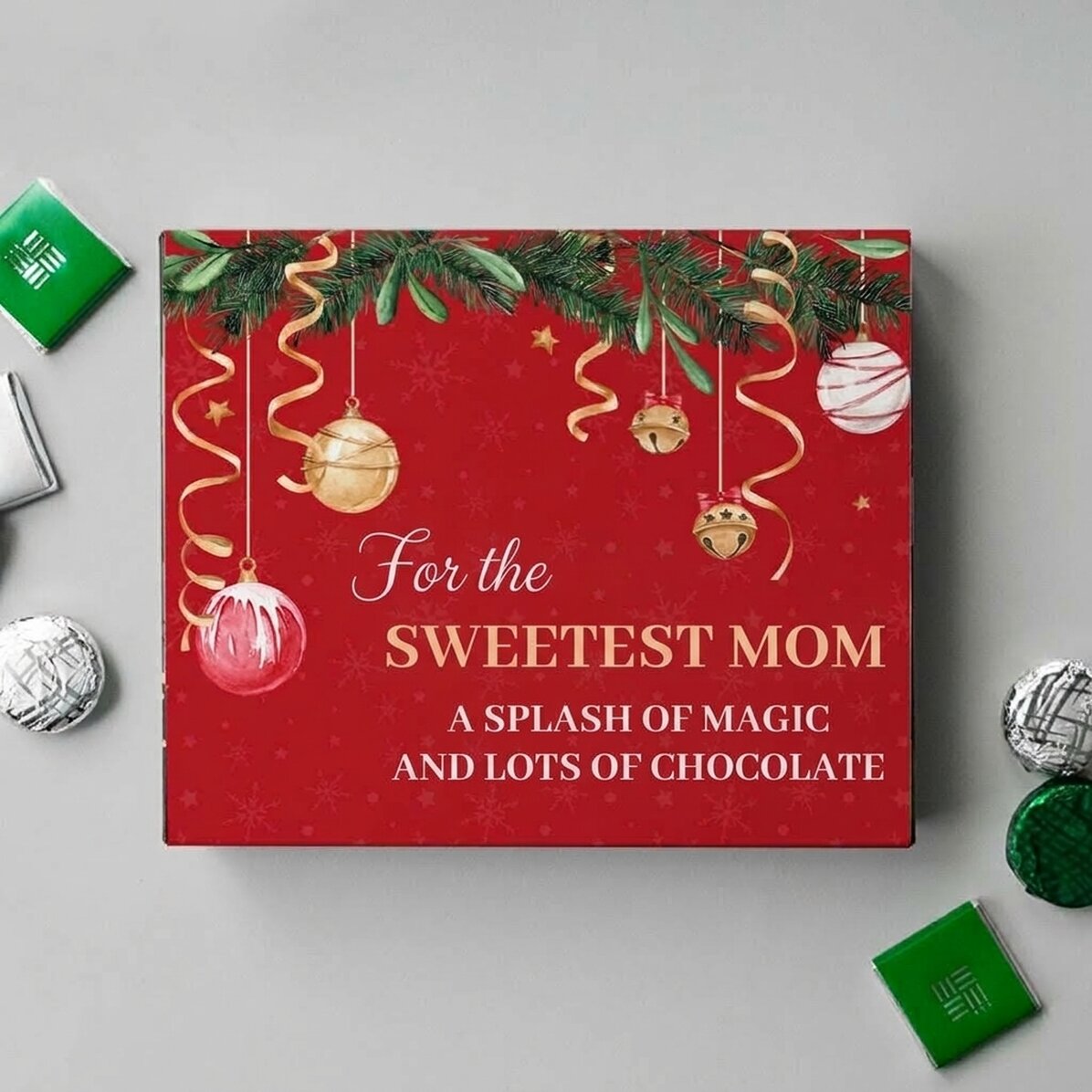 Boîte de bonbons personnalisée avec un message - Noël