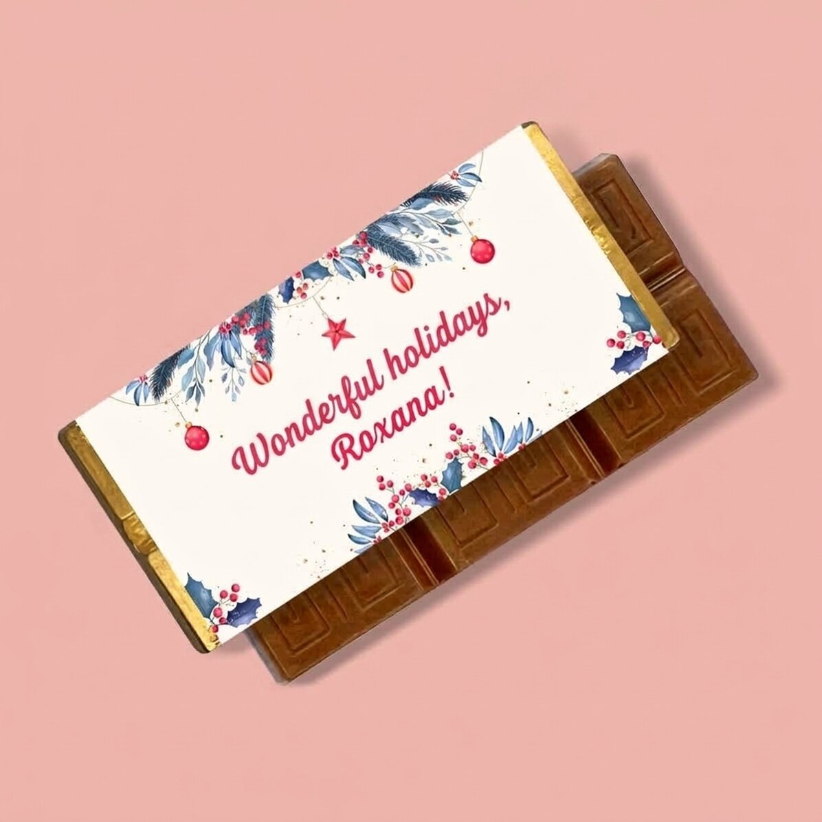 Mini-tablette de chocolat personnalisée avec un message - Noël