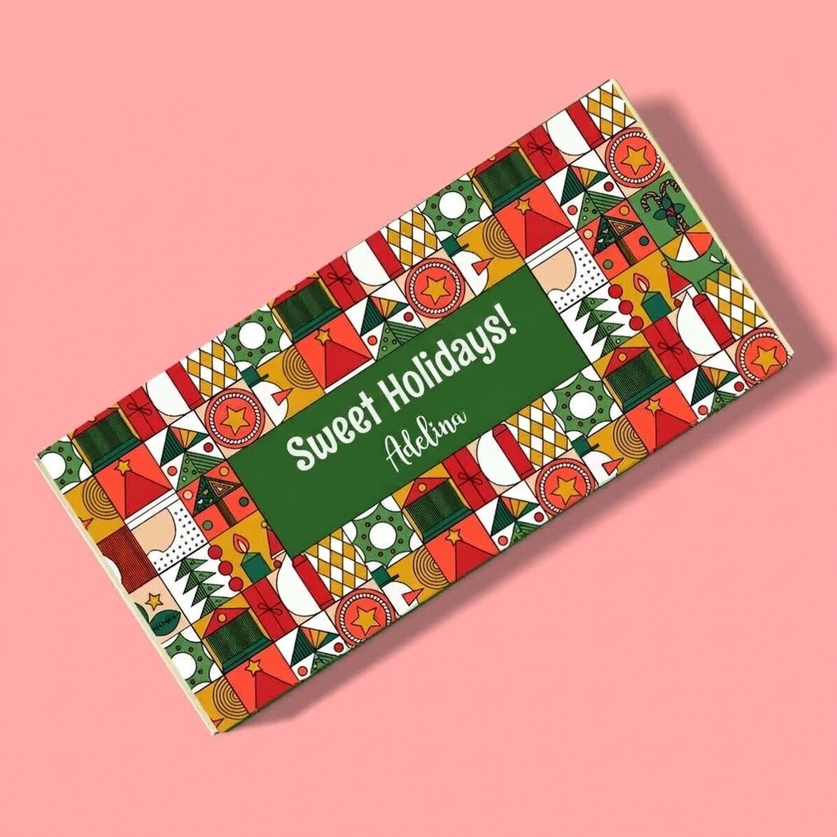 Chocolat personnalisé avec message - Geometric Christmas