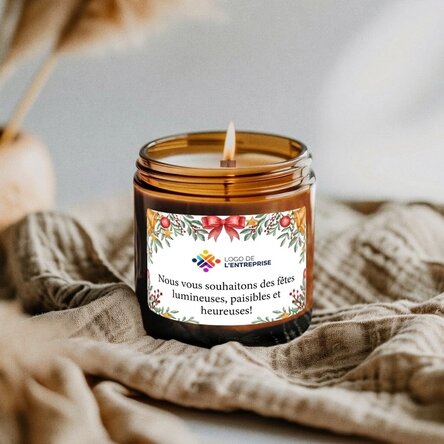 Petite bougie parfumée personnalisée avec logo et texte