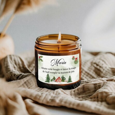 Petite bougie parfumée personnalisée avec un texte - Winter