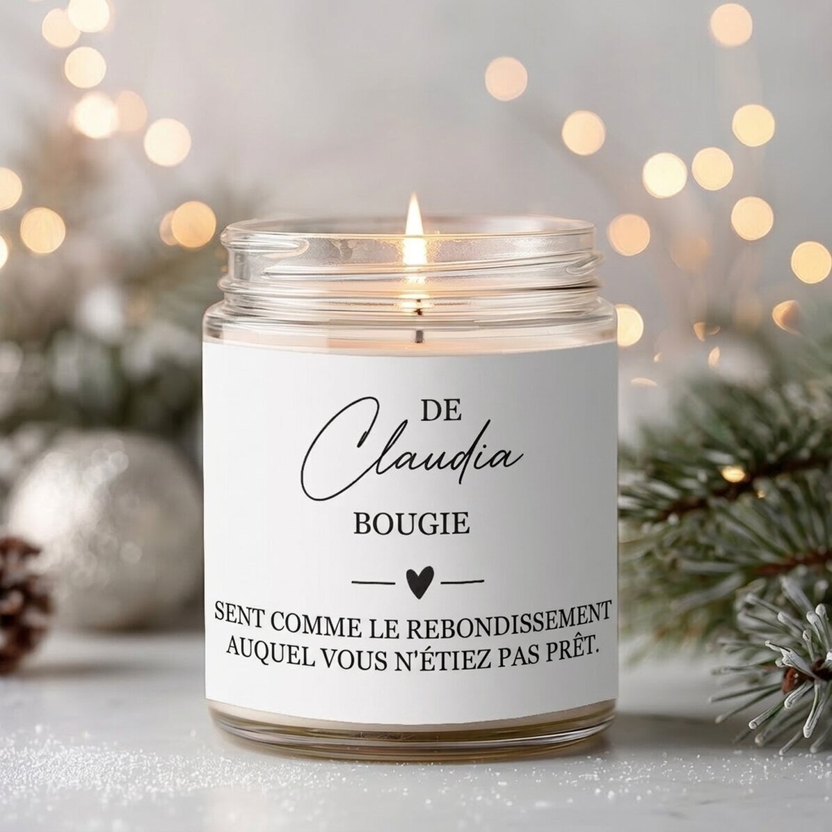 Grande bougie parfumée personnalisée avec un texte - Smells like