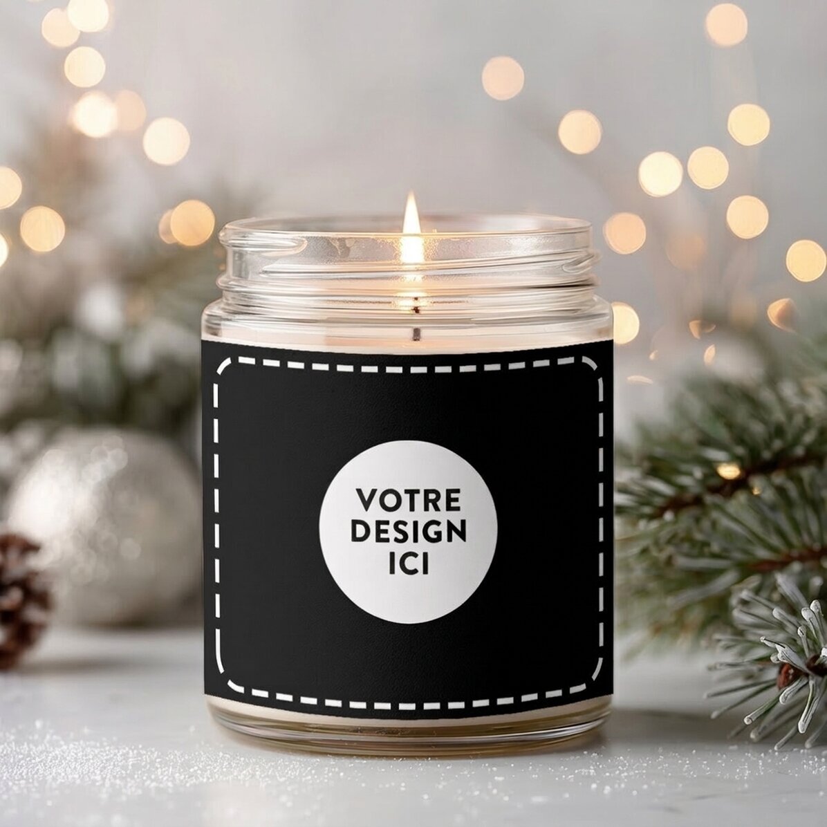 Grande bougie parfumée personnalisée avec votre motif