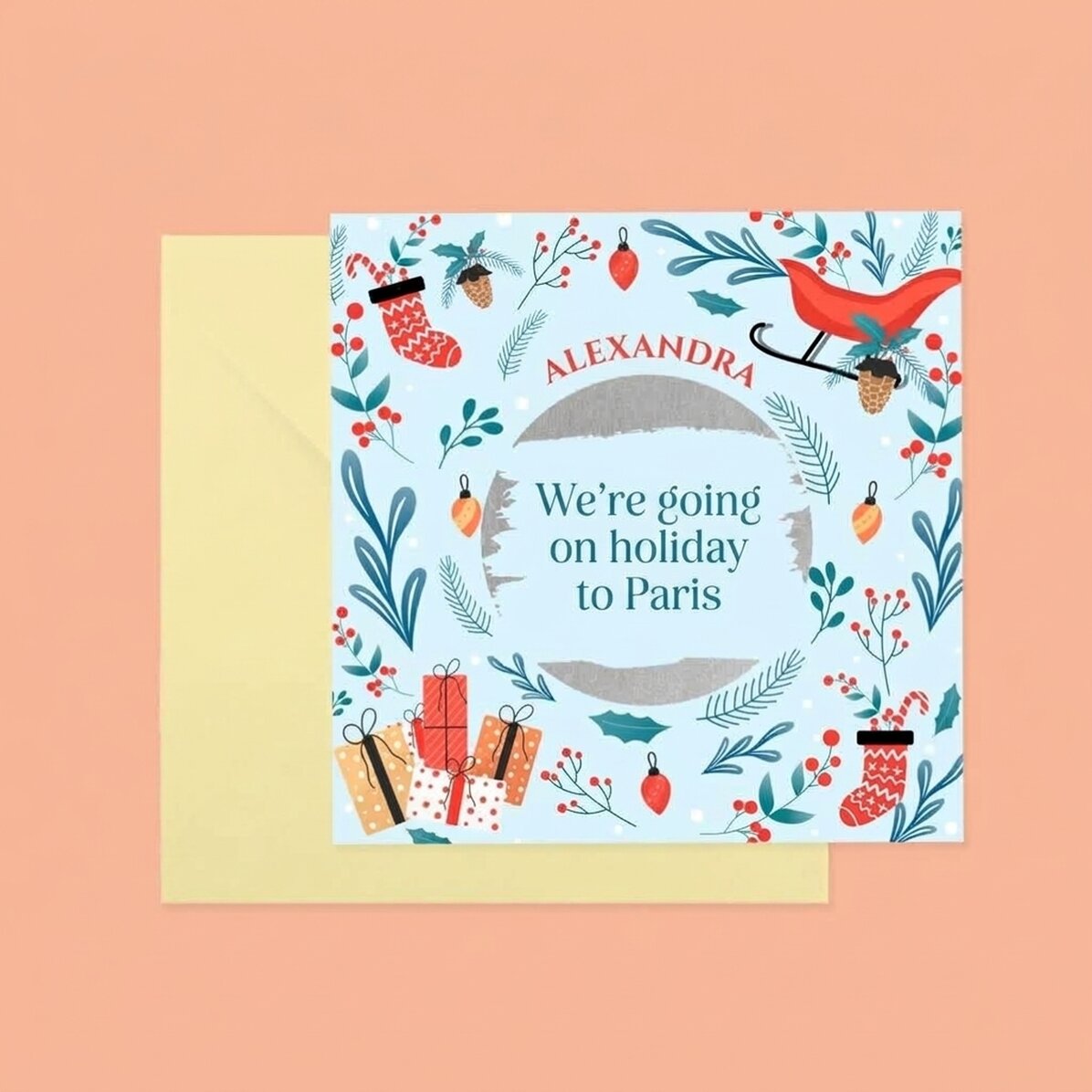 Carte à gratter personnalisée avec message - Noël