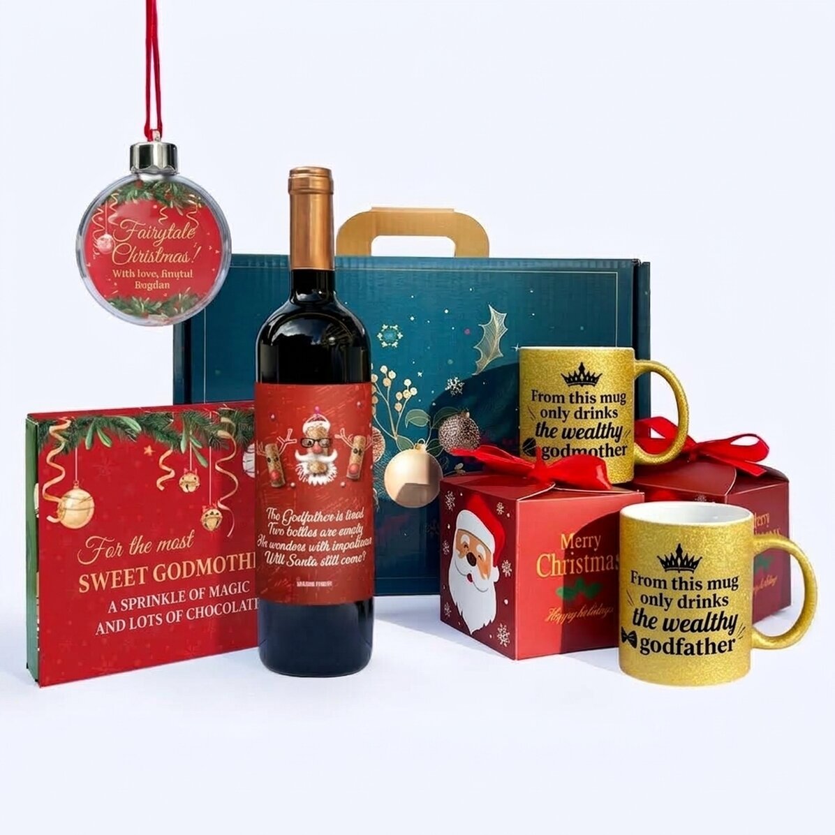 Coffret cadeau de Noël pour vos parrains et marraines les plus chers