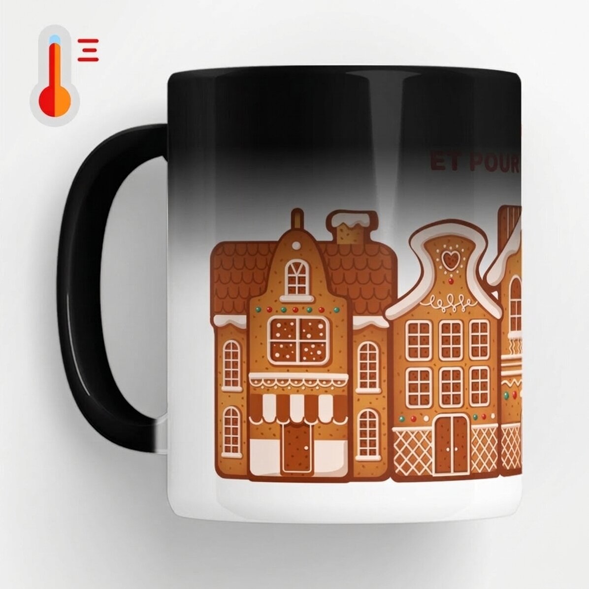 Tasse thermosensible personnalisée avec message - Gingerbread
