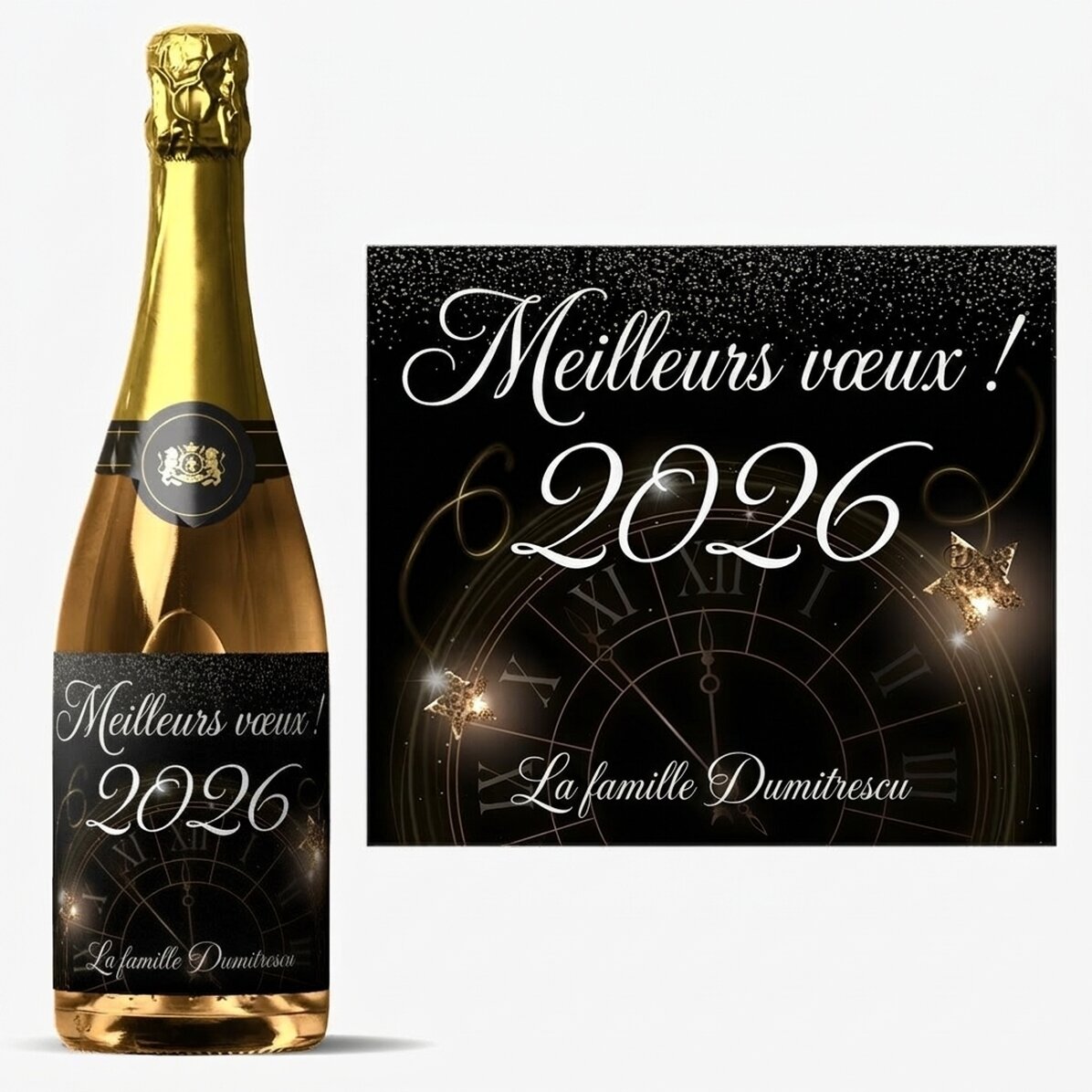 Vin mousseux personnalisé avec un message - Nouvel An