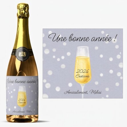 Vin mousseux personnalisé avec un message - Champagne Glass