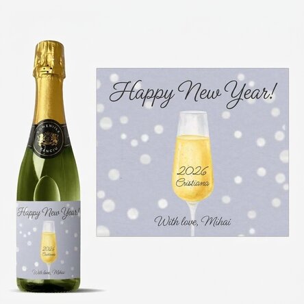 Verre à champagne de taille moyenne personnalisé avec un texte - Champagne Glass