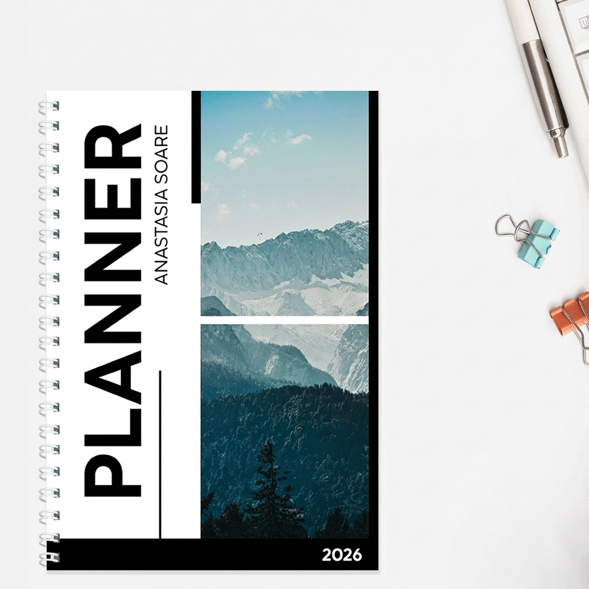 Carnet personnalisé avec un texte et 2 photos