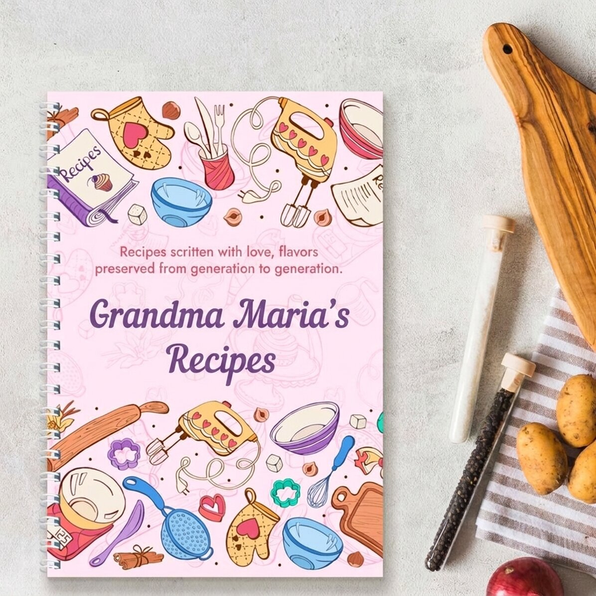Carnet personnalisé avec message - Recettes