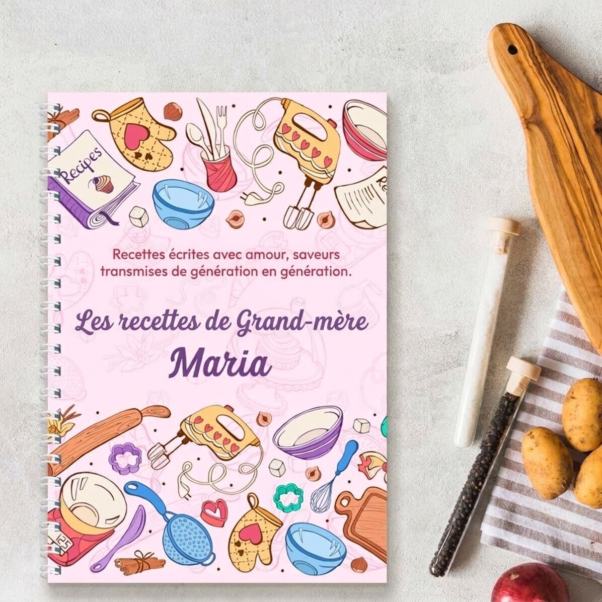 Carnet personnalisé avec message - Recettes