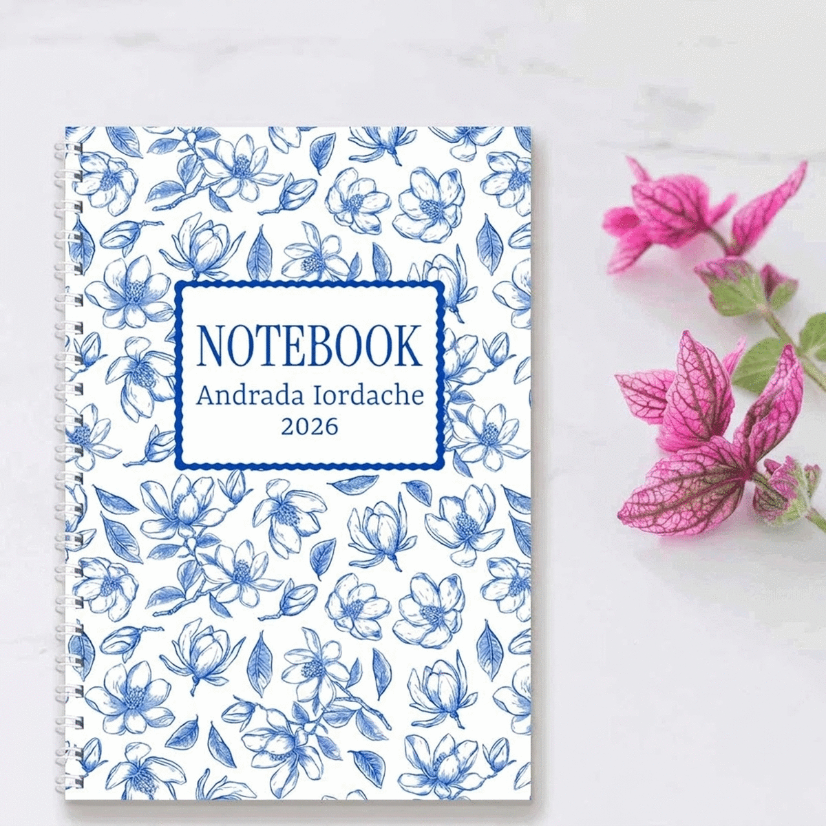 Carnet personnalisé avec message - Fleurs