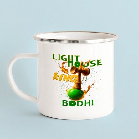 Tasse métallique émaillée personnalisée pour enfants - Lighthouse King