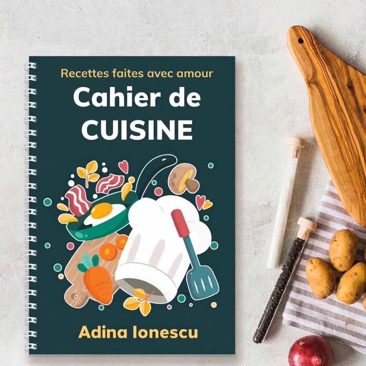 Carnet personnalisé avec message - Carnet de cuisine