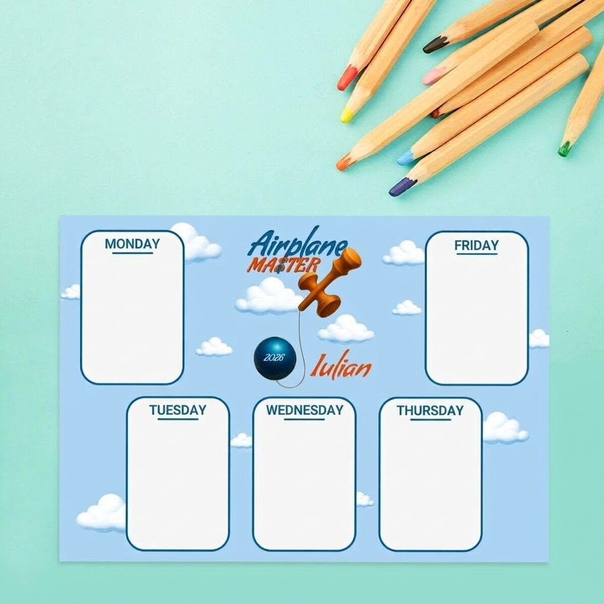 Horaires personnalisés avec texte - Airplane Master