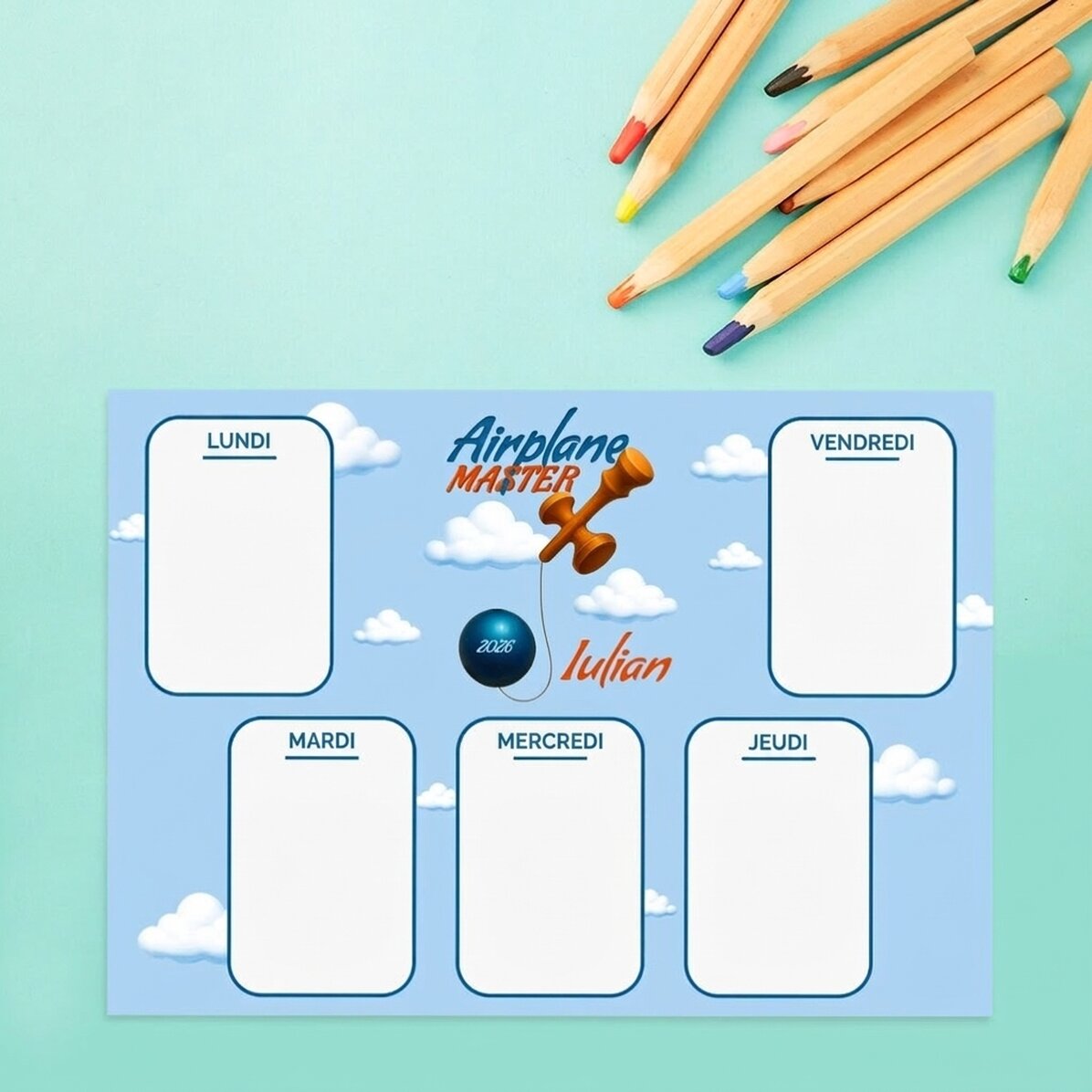 Horaires personnalisés avec texte - Airplane Master