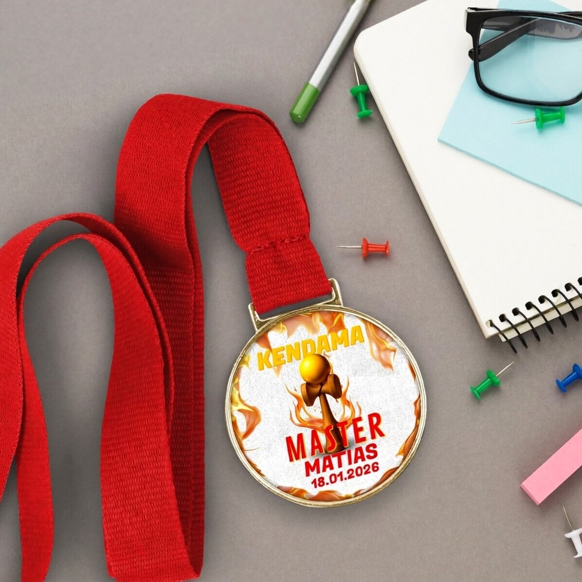 Médaille personnalisée avec inscription - Kendama Master