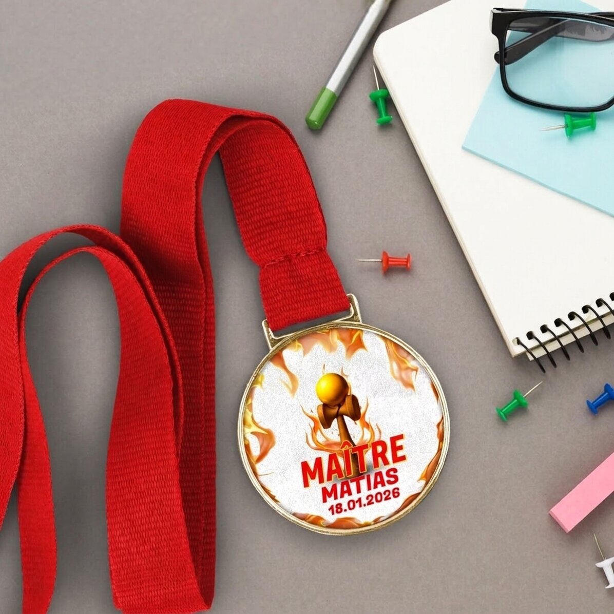 Médaille personnalisée avec inscription - Kendama Master