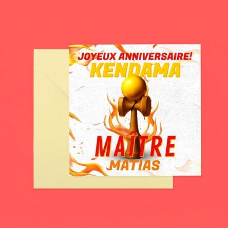 Carte carrée personnalisée avec texte - Kendama Master