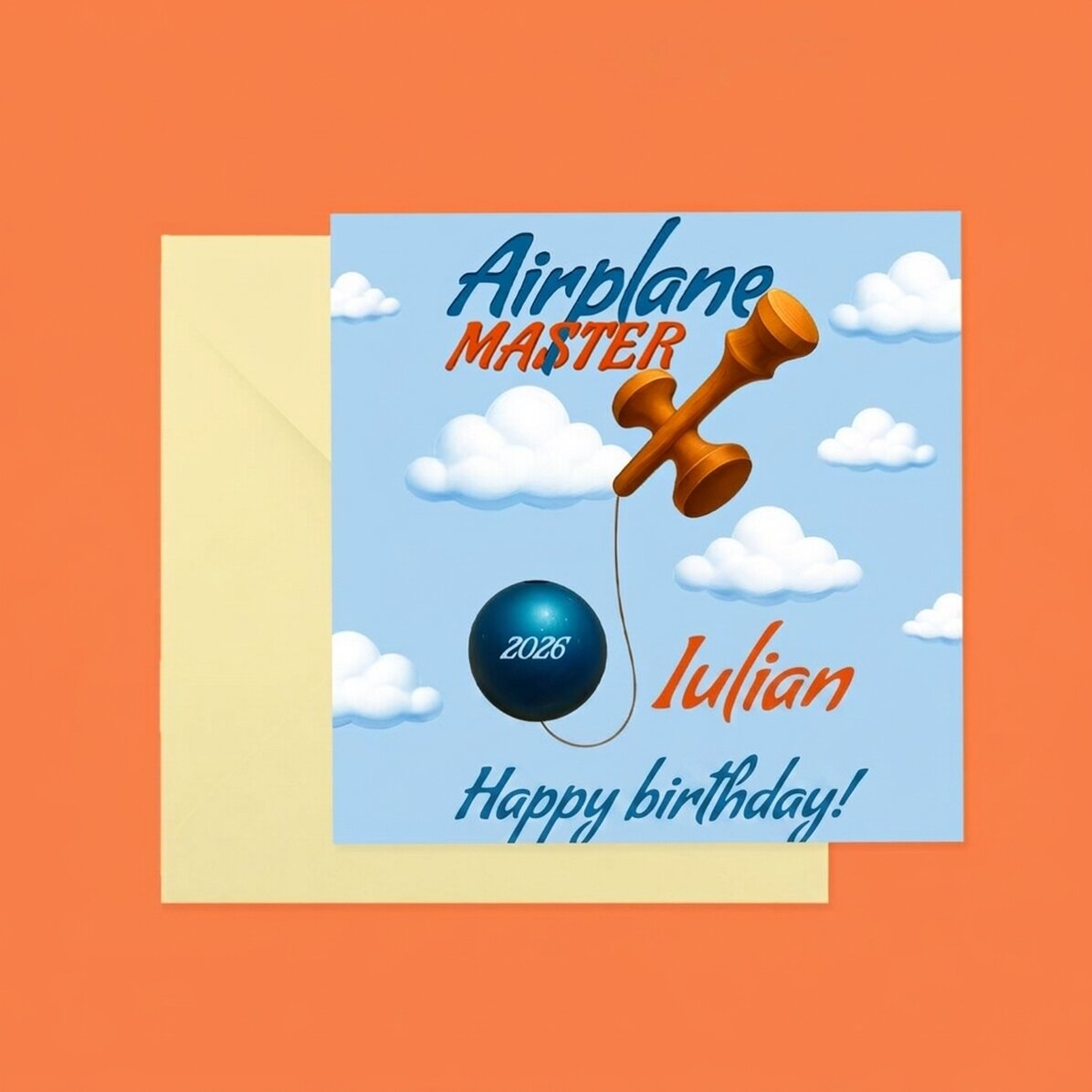 Carte carrée personnalisée avec texte - Airplane Master