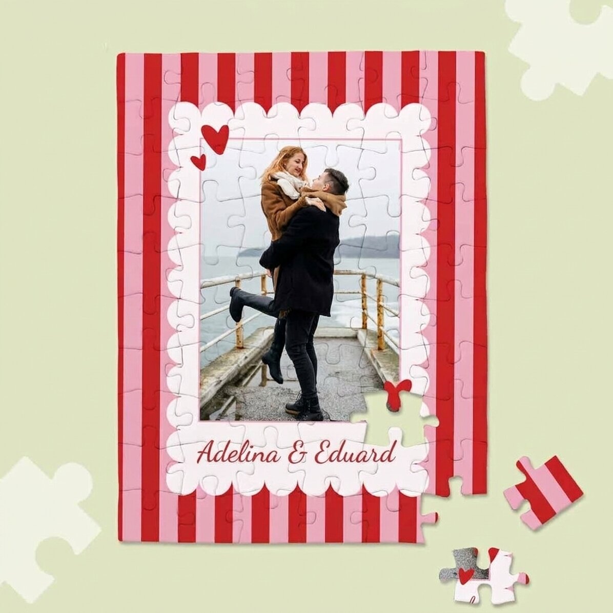Puzzle personnalisé avec photo et texte - Love