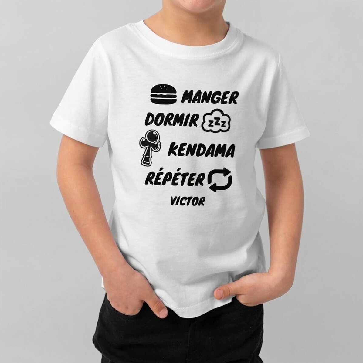 T-shirt en coton pour enfants personnalisé avec l