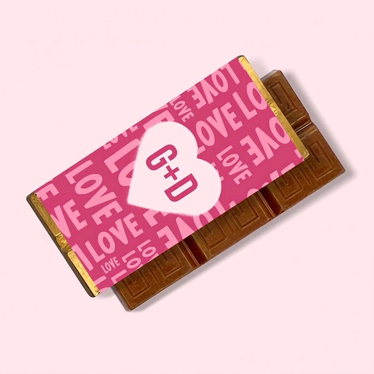 Mini-tablette de chocolat personnalisée avec des initiales - Cœur