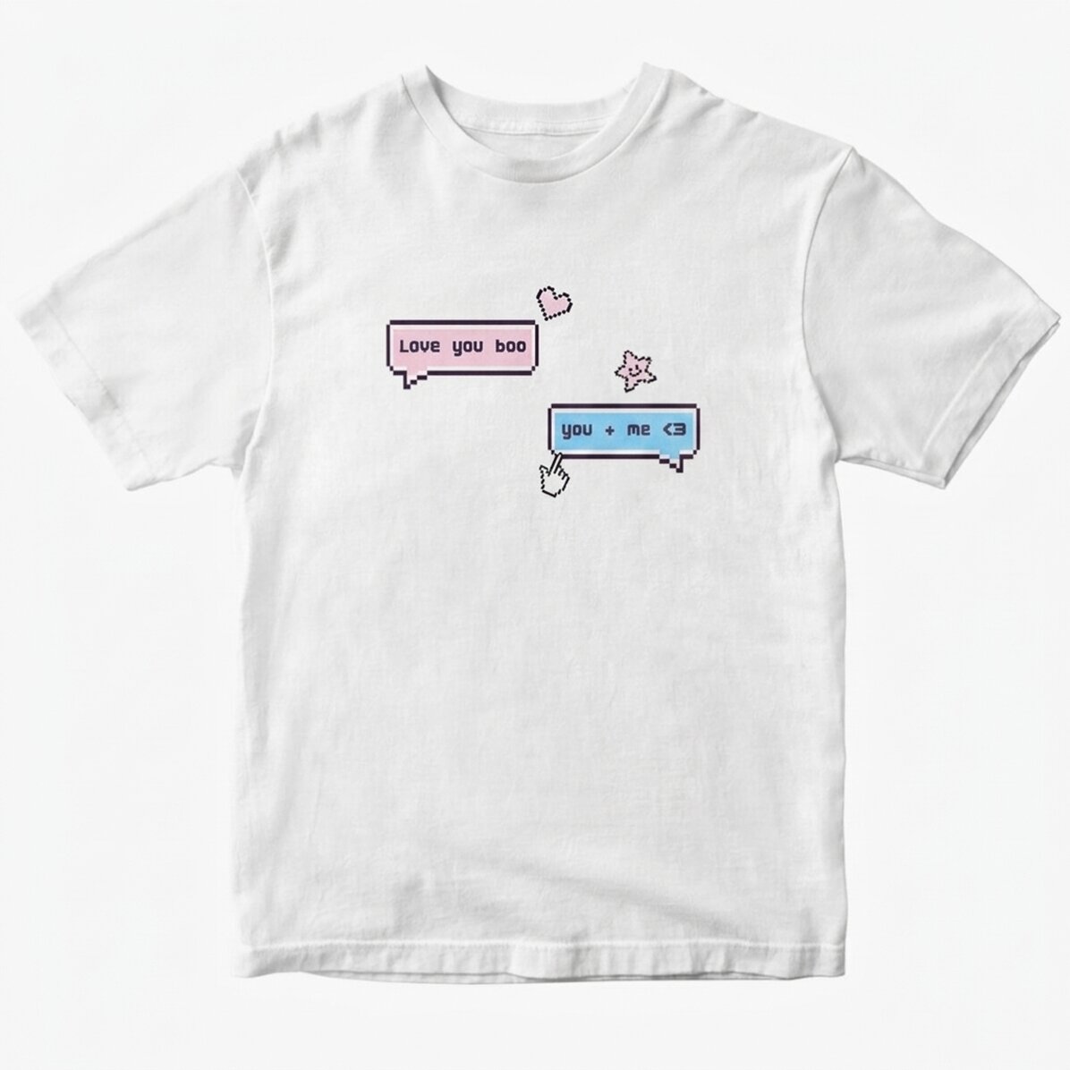 T-shirt en coton personnalisé avec un texte - Pixel Chat