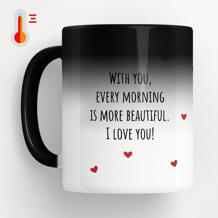 Tasse thermosensible personnalisée avec message - Love