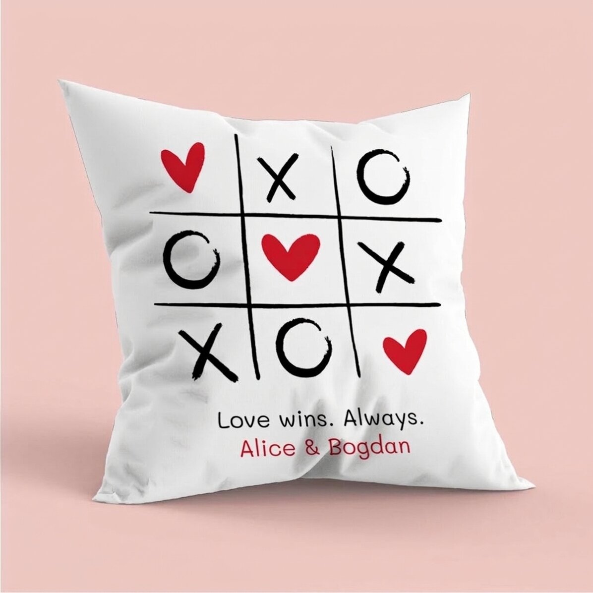 Coussin personnalisé avec inscription - Cœur