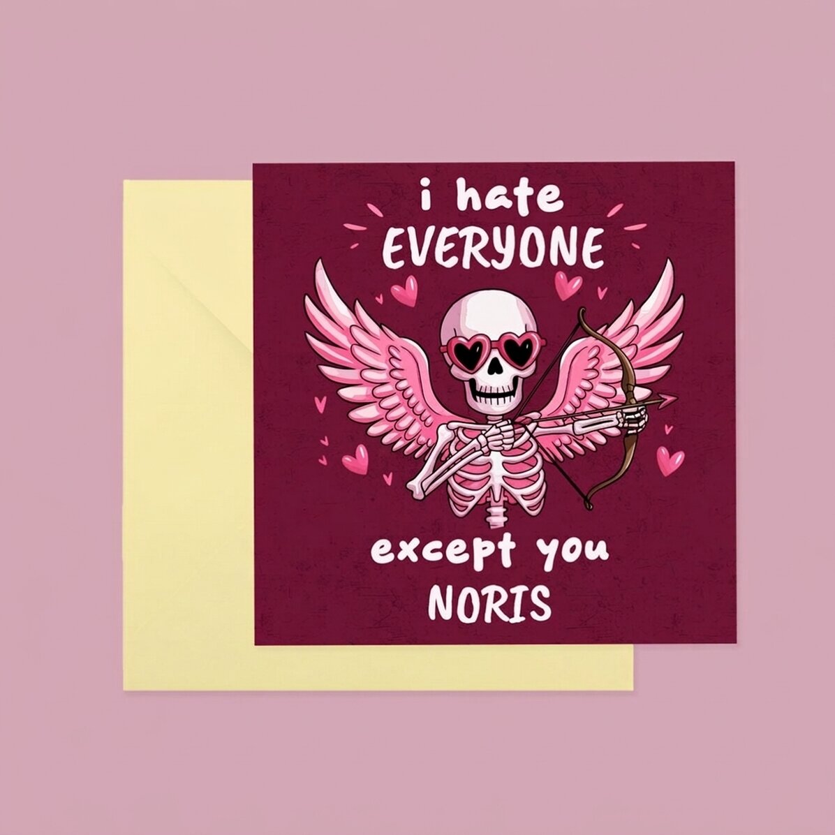 Carte carrée personnalisée avec le texte « Hate everyone »