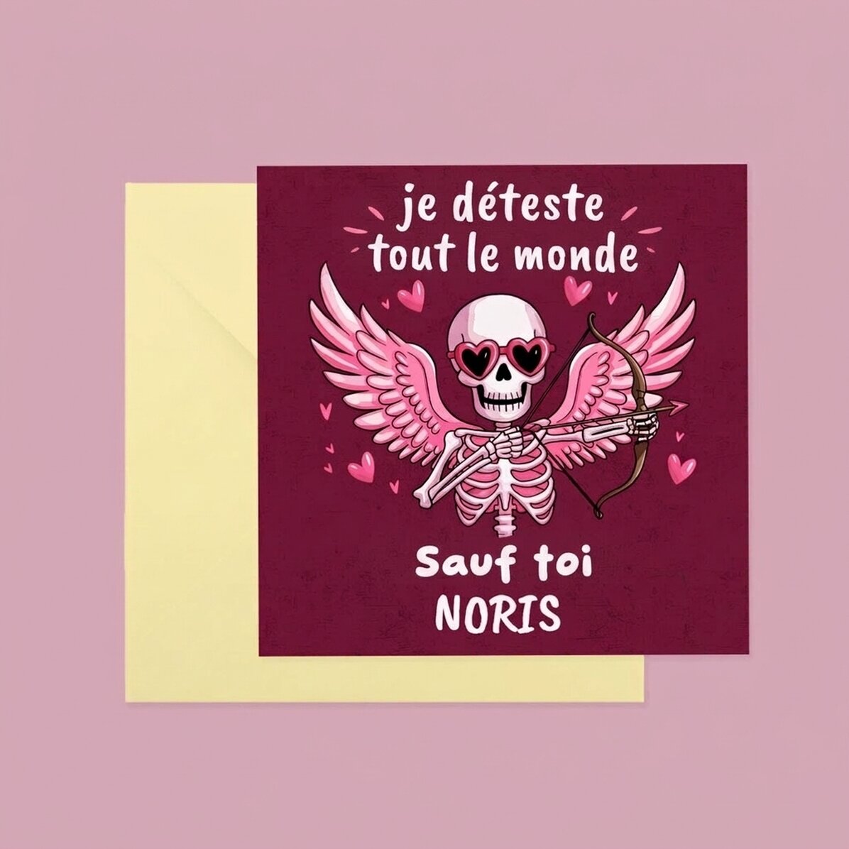 Carte carrée personnalisée avec le texte « Hate everyone »