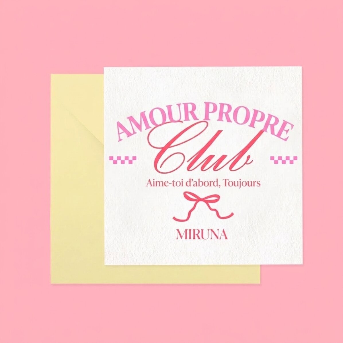 Carte carrée personnalisée avec texte - Self Love Club
