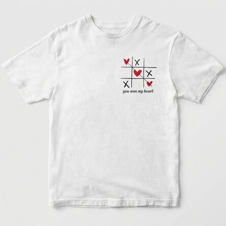T-shirt en coton personnalisé avec un texte - Cœur