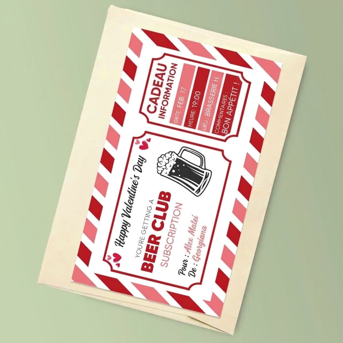 Carte personnalisée avec texte - Beer Club