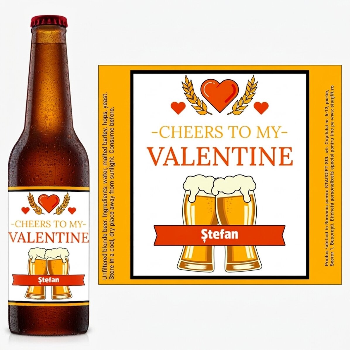 Bière personnalisée avec un message - Love