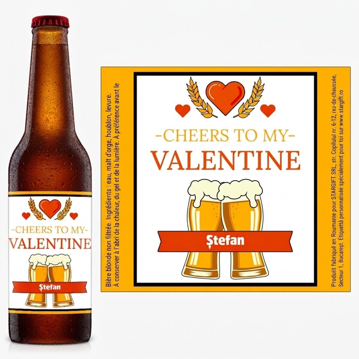 Bière personnalisée avec un message - Love