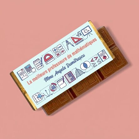 Mini-tablette de chocolat personnalisée avec un message - Mathématiques